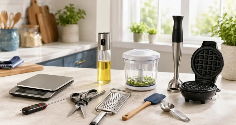 Best Kitchen Gadgets Buying Guide: 11 Smart Picks 1 Best kitchen gadgets arranged on a modern kitchen countertop