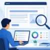 Meta SEO Audit Tool illustration showing a webpage audit with SEO title, meta description, canonical URL, robots meta, Open Graph, Twitter Card, and H1 checks.